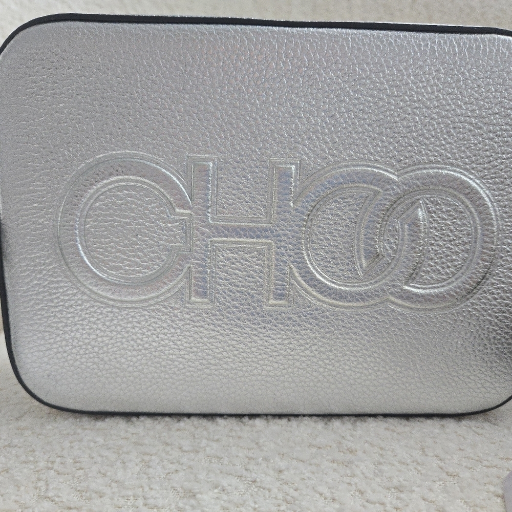 Jimmy Choo NWT Camera Bag‎ Metallic Silver Embossed Leather - Picture 11 of 16